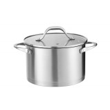 Oala din inox Zilan ZLN1368, 5.5L, Diametru 24 cm, manere nituite, Compatibil gaz, inductie &amp; electric, Compatibil masina de spalat vase