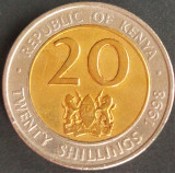 Cumpara ieftin Moneda exotica - bimetal 20 SHILLINGS - KENYA, anul 1998 *cod 4836, Africa