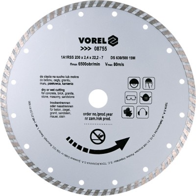 Disc diamantat turbo 230 mm VOREL foto