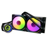 Cooler CPU Lian Li Galahad II 240 Trinity ARGB, iluminare ARGB, 2x 120mm, 2450 rpm, PWN (Negru)