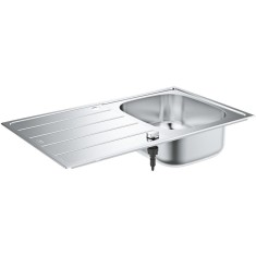 Chiuveta bucatarie Grohe K200 31552SD1, 860 x 500 mm, picurator, 1 cuva, reversibila, montare pe blat, inox satinat
