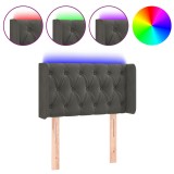 Cumpara ieftin Tablie de pat cu LED, gri inchis, 83x16x78/88 cm, catifea