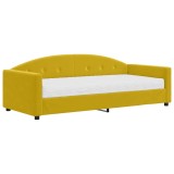 Cumpara ieftin Pat de zi cu saltea, galben, 90x200 cm, catifea
