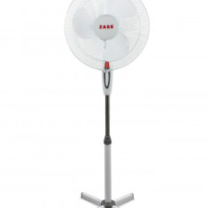 Ventilator cu picior Zass ZF 1605, 41cm diametru, 45 W, Motor silentios si puternic, Culoare Alb - RESIGILAT