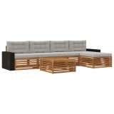 vidaXL Set de canapele de exterior 6 pcs Natural și gri deschis 3383274