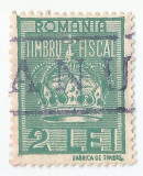 *Romania, lot 610 cu 1 timbre fiscal general, 1947, eroare, oblit.