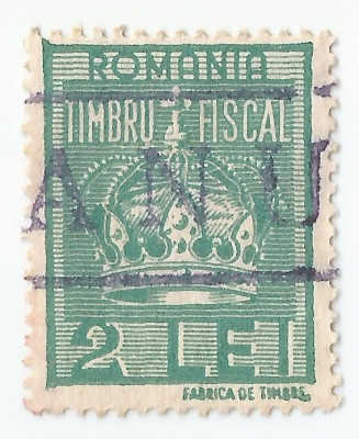 *Romania, lot 610 cu 1 timbre fiscal general, 1947, eroare, oblit. foto