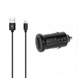 Poss Incarcator Auto USB - Lightning, 2.1A, 1M Lungime, Negru 42507763, General