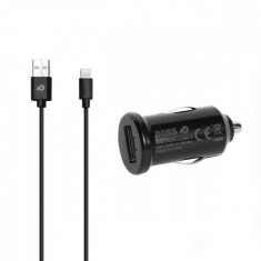 Poss Incarcator Auto USB - Lightning, 2.1A, 1M Lungime, Negru 42507763