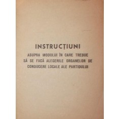 INSTRUCTIUNI ASUPRA MODULUI IN CARE TREBUIE SA SE FACA ALEGERILE ORGANELOR DE CONDUCERE LOCALE ALE PARTIDULUI