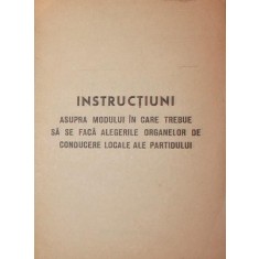 INSTRUCTIUNI ASUPRA MODULUI IN CARE TREBUIE SA SE FACA ALEGERILE ORGANELOR DE CONDUCERE LOCALE ALE PARTIDULUI