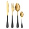 Tacamuri BSF1010BG, inox, auriu + negru, set 24 piese