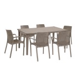 Cumpara ieftin Set de mobilier de grădină Fubali 6+1 &icirc;n culoarea cappuccino