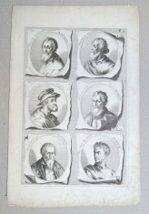Jacob von Sandrart &quot;Portrete de pictori&quot; gravura veche cca 1683