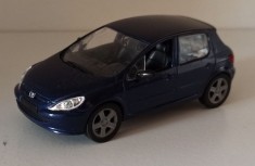 Macheta Peugeot 307 2001 albastru - Norev/Hachette 1/43 foto