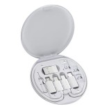 Cumpara ieftin Set cabluri de date multifunctionale, adaptoare USB-C Tip Lightning USB-A Micro-USB, portabil, alb