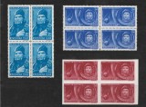 Primul om in cosmos, dnt.+ndt., 1961, bloc de 4, nr. lista 516 + 516a, MNH