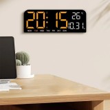 Ceas de masa si de perete, digital, cu lumina led portocaliu, calendar, cronometru, alarma, termometru, functie snooze, 2 moduri de iluminare, dimensi