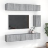 VidaXL Set comode TV, 7 piese, gri sonoma, lemn compozit