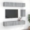 vidaXL Set comode TV, 7 piese, gri sonoma, lemn compozit