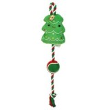 Jucarie Brad de Craciun cu Minge pentru Caine, 50cm, Verde, CMCLASS