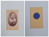 Fotografie de colectie CDV Atelier Ferdinand V. Dewald, Portret de femeie, sigiliu atelier pe revers, Wien, Viena, Austro-Ungaria, ca. 1860-65