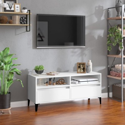 vidaXL Comodă TV, alb, 100x34,5x44,5 cm, lemn prelucrat foto