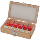 Raider 158302 - Set cutite frezat tija 8 mm ambalaj lemn 5 bucati