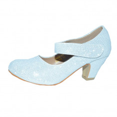 Pantofi cu toc pentru fetite Miss Q F6622-23AR, Argintiu foto