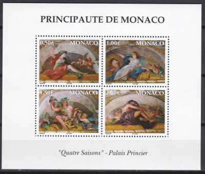 DB1 Monaco 2003 Pictura Cele Patru Anotimpuri Palatul Princiar MS MNH foto