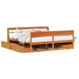Cumpara ieftin Cadru de pat fara saltea, maro ceruit 200x200 cm lemn masiv pin