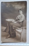 Portret femeie Fotoglob București &ndash; carte poștală foto 1913 &ndash; Belle &Eacute;poque
