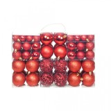 Set globuri de Crăciun 100 de piese, 6 cm, roșu