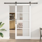 Ușă Glisantă vidaXL cu Set de Hardware Alb 93x211 cm Lemn Solid de Pin