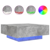Cumpara ieftin Masuta de cafea cu lumini LED, gri beton, 80x80x31 cm