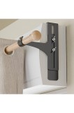 Set de 2 suporturi pentru vergele de draperie, fără găurire, pentru cutia oblonului, suport pentru draperie, metalic și durabil, diametru 20-28 mm, su