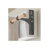 Set de 2 suporturi pentru vergele de draperie, fără găurire, pentru cutia oblonului, suport pentru draperie, metalic și durabil, diametru 20-28 mm, su