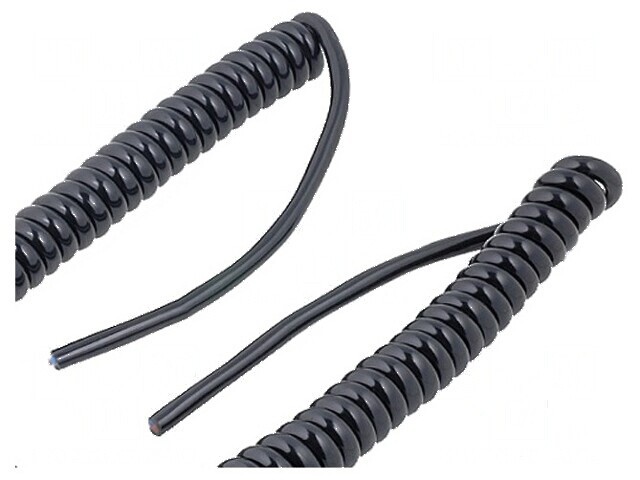Cablu spiralat negru 12x0,14mm2 PUR 250V
