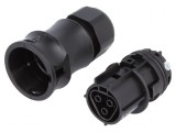 Conector circular soclu RST mamă 3 pini argintat 20A 250V