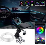 Kit 5 Benzi LED Lumini Ambientale auto RGB - control din aplicatie prin smartphone