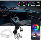 Kit 5 Benzi LED Lumini Ambientale auto RGB - control din aplicatie prin smartphone