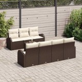 VidaXL Set de canapele pentru grădină 8 pcs Maro, Crem 55 x 55 x 37 cm