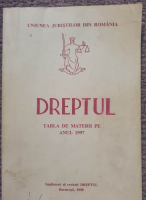 Dreptul tabla de materii 1997, stare buna, 326 pagini foto