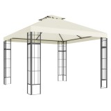 Outsunny Pavilion de grădină 3 x 3 m, design cu două niveluri, Protecție UV30+, Rezistent la UV, Protecție solară, Cadru din metal, Crem | Aosom Roman