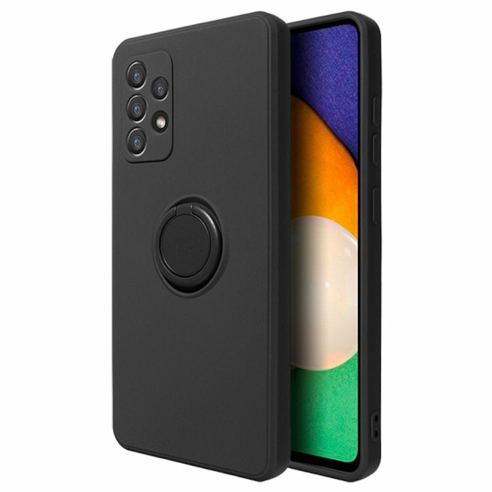 Husa protectie flippy compatibila cu samsung galaxy a32 5g liquid silicone ring cu suport rotativ negru