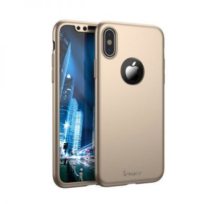 Husa pentru Apple iPhone X MyStyle iPaky Original Auriu, acoperire completa 360 grade foto