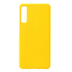 Husa silicon Samsung Galaxy A7 2018 Yellow, Plastic, Aspect cauciucat + Folie sticla securizata Samsung Galaxy A7 2018, Antisoc, Viceversa foto