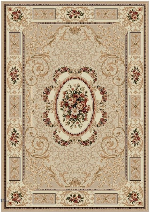 Covor Model Lotos 542-100, Marime 50 x 80 cm, Bej, Crem, Inaltime Fir 8 mm, Antialergic, Polipropilena, Living, Dormitor, Sufragerie, Birou