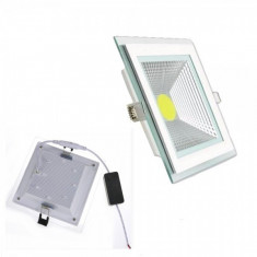 Spot LED Incastrabil 15W Patrat 20x20cm 220V Alb Rece foto