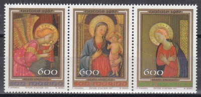 San Marino 1987 - Crăciun- 600 de ani de la nașterea lui Fra Angelico, Staif,MNH foto